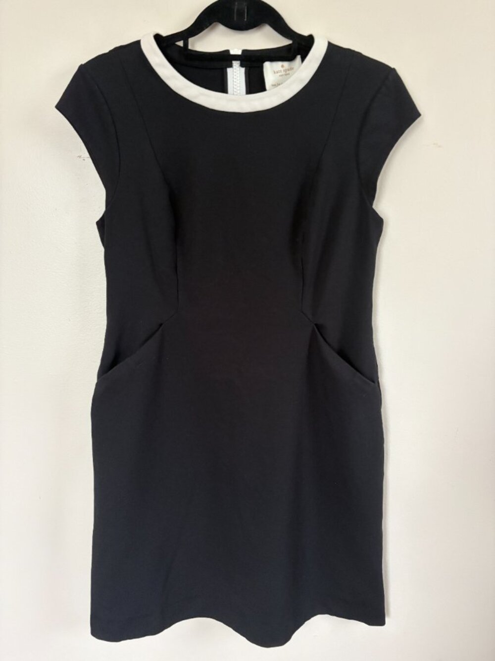 Kate Spade Black & White LBD Cocktail Dress w/ Pockets